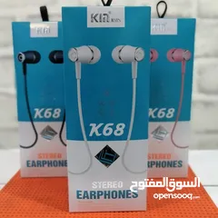  1 KIN-K68 Stereo Earphone HD Voice For Mobiles & Tablets & Laptops & PC