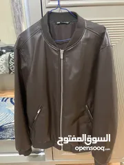  2 جاكيت Zara جلد طبيعي اصلي