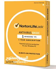  6 NORTONLIFELOCK ANTIVIRUS BASIC 1 WINDOWS نورترن  انتي فايروس  لحماية جهاز الكمبيوتر مستخدم واحد