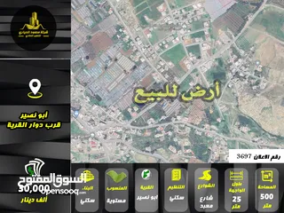  1 رقم الاعلان (3697) ارض سكنية للبيع في منطقة ابو نصير
