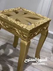  1 طاولات تقديم جانبيه ذهبي