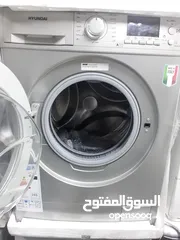  3 غساله هونداي صناعه ايطالي حجم 7كيلو 1400دوره لون سلفر