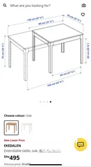  3 For sale folding white table IKEA EKEDALEN 70cm/80-120cm