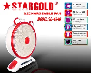  1 STARGOLD RECHARGEABLE FAN 14"