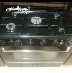  1 غاز خمس عيون لون أسود مع عيون الفرن