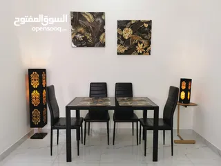  1 طاولة طعام وملحقاتها - 15 قطعة - Dining table and its accessories - 15 pieces