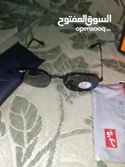  18 نظارة ريبان  بلاك اديشن  جلال ابو مويس ريبان اصلية RAY BAN Black Hexagonal 54 mm Polarized من معرض