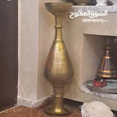  2 مزهرية نحاس نقش يدوي ارتفاع 120سم مميزه لاصحاب الذوقالرفيع