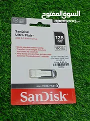  1 SANDISK ULTRA FLAIR FLASH DRIVE METAL 128 GB