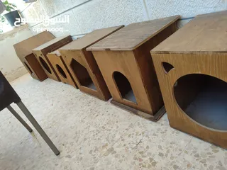  2 ليتر بوكس عدد ثنين لم يستعمل + 5 بيوت قطط