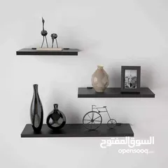  14 رف خشب شاشه ومطبخ وحمام وديكور حائط وستاند مكياج وجلاتين وغيره