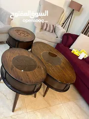  1 طقم طاولات وسط خشب زان