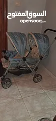  6 عربة أطفال توأم مستعمل بحالة جيدة  ماركة MAMA LOVE