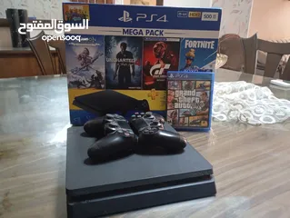  1 جهاز PS4 used بحاله جيده جدا و معاه الكرتونه بتاعته