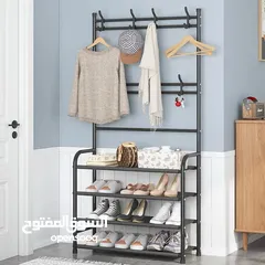  2 الحل يلي بخفف عجقتك بالبيت ستاند أحذية و تعليق بقطع ثابته غير قابله للانزلاق معدني 100%
