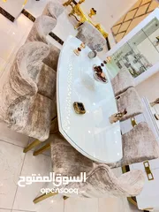  4 غرفة سفره classic 8 كراسي خشب زان