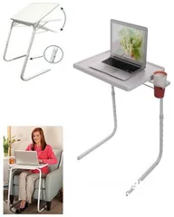  4 طاولة اكل متحركة 52 سم طاولات دراسه تيبل ميت مع حامل كاس و كوب متعددة الاستخدامات Folding Portable T