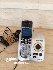  8 هاتف لاسلكي يعمل عل الشحن يشتغل عل خط الفايبر مع محول وسلك تلفون