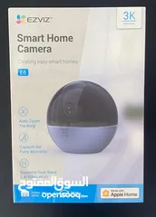  5 كاميرا EZVIZ E6 داخلية 3K واي فاي، تتبع ذكي، صوت ثنائي، تغطية 360°، متوافقة مع HomeKit
