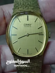  2 Camy Geneva Gold Swiss    ساعة كامي جينيف سويسرية made