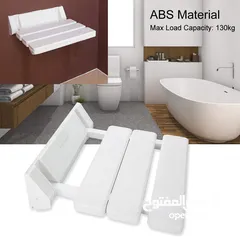  3 كراسي استحمام على الجدار دش استحمام قابل للطي يثبت على الحائط بتصميم اوراق شجر منسدلة، مقعد حمام قاب
