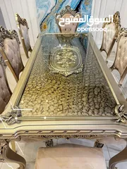  3 غرفه سفره فخمه مصريه حفر يدوي  ملبس ورق الذهب  استيراد مصر