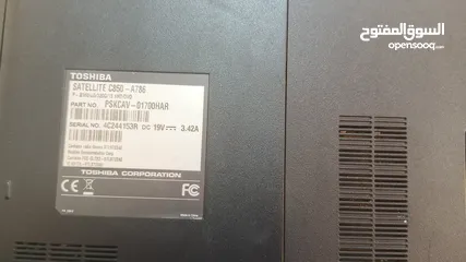  8 للبيع لابتوب Toshiba Satellite C850-A786 تصميم أنيق وهيكل خارجي بحالة جيدة .