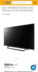  2 sony bravia 32" smart tv