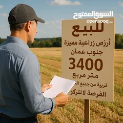  1 ارض 3400 متر مربع بقوشان مستقل من اراضي جنوب عمان من المالك مباشرة