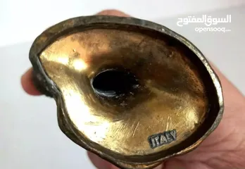  10 تمثال نادر عتيق تمثال صغير إيطاليا/شمعدان طائر البلشون من خشب الخور برونز نحاس قديم