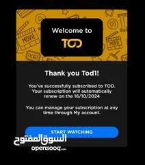  3 اشتراكات TOD الأصلية التفعيل على حسابك الأصلي