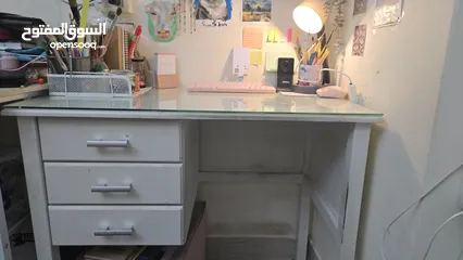  2 مكتب ابيض 90x60