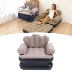  9 الأريكة القابلة للنفخ 2 في 1 – راحة فخمة وتصميم ذكي بقطعة واحدة! تتحول من أريكة مريحة لسرير .
