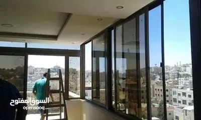 16 أعمال الألمنيوم شبابيك مقطع فلسطيني وخاص وكيرتن وال وفولدينج وسكوريت وسكاي لايت والكبوند والصيانة