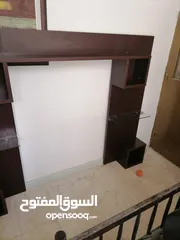  1 ديكور شاشة ثقيل  ورفوف زجاج