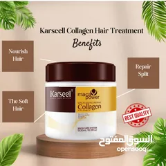  2 علاج الشعر بالكولاجين 500 مل إصلاح عميق للتكييف وزيت الأرغان وقناع الشعر بالكولاجين للشعر