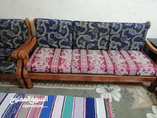  1 طقم مورس 7 مقاعد بحال ممتاز تب نظافه خشب زان ثقيل
