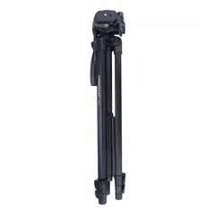  2 camera trpod حامل ثلاثي القوائم احترافي من الألومنيوم, باللون الأسود