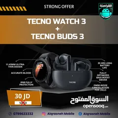  1 تكنو tecno watch 3 + Buds 3 اقل سعر في المملكة