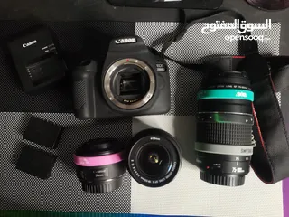  2 Canon 2000d مع ملحقاتها كاميرا كانون