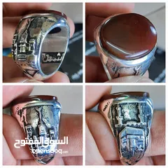  1 مجموعة مميزة من خواتم الفضة الخالصة احجار طبيعية   احجار عقيق، ياقوت، فيروز، اوبال، مازونايت، زفير،