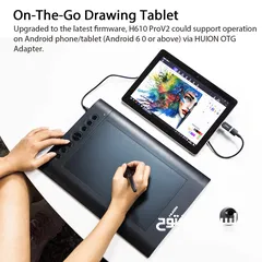  2 لوح رسم الكتروني HUION H610 Pro V2 Digital Art Drawing Tablet