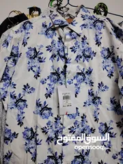  2 Yd. Designer Maui White & Blue Floral Shirt