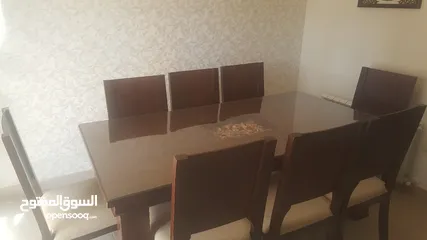  1 طاولة سفرة ثقيلة خشب زان 8 مقاعد