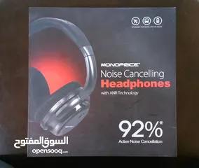 2 Monoprice Noise Cancelling Headphones سماعة اصلية عازلة للصوت وارد امريكا