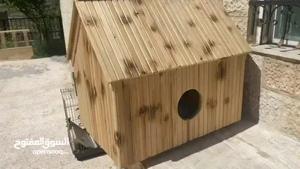  5 بيت كلب خشب كبير