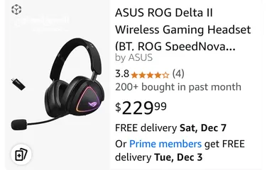  2 ASUS ROG Delta II Wireless Gaming Headset (BT, ROG SpeedNova 2.4GHz اعلى سماعه العاب من اسوس