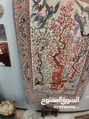  2 زوليه أصفهان نسج يدوي قديمه.حرير وصوف.2 مجموعه سيراميك نادره شغل أوربي اصلي قديم