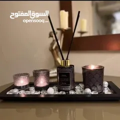  4 طقم شمع  وفواحه بزيت معطر