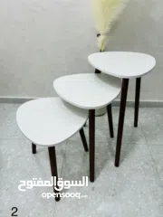  3 طقم من 3 طاولات متداخلة بتصاميم هندسية أنيقة تناسب كل ديكور، سواء مودرن أو كلاسيك